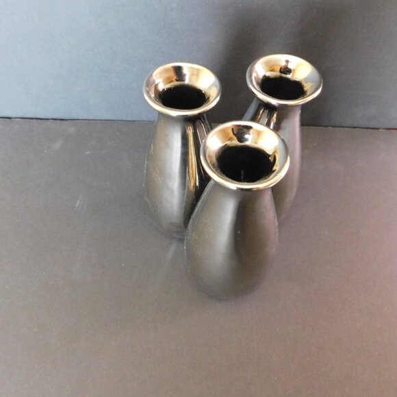 3 section chrome or stainless bud vase near mint condition - Picture 2 of 8